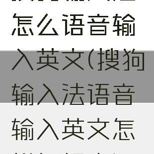 搜狗输入法怎么语音输入英文(搜狗输入法语音输入英文怎样打标点)