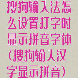 搜狗输入法怎么设置打字时显示拼音字体(搜狗输入汉字显示拼音)