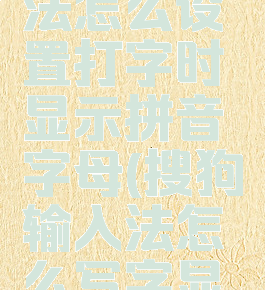 搜狗输入法怎么设置打字时显示拼音字母(搜狗输入法怎么写字显示拼音)