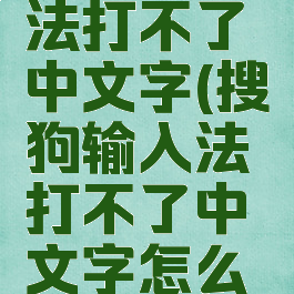 搜狗输入法打不了中文字(搜狗输入法打不了中文字怎么回事)