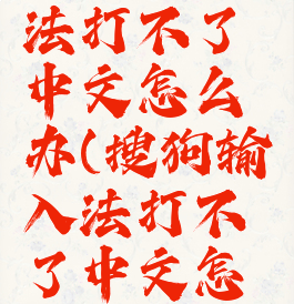 搜狗输入法打不了中文怎么办(搜狗输入法打不了中文怎么办呀)