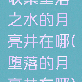 收集堕落之水的月亮井在哪(堕落的月亮井在哪)