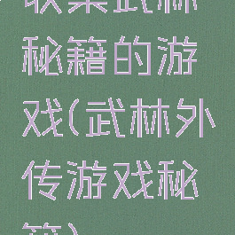 收集武林秘籍的游戏(武林外传游戏秘籍)