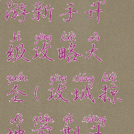 攻城掠地手游新手升级攻略大全(攻城掠地前期升级攻略)