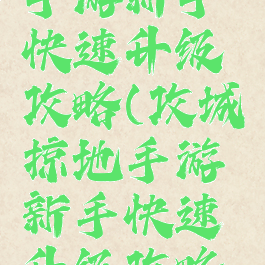 攻城掠地手游新手快速升级攻略(攻城掠地手游新手快速升级攻略图)