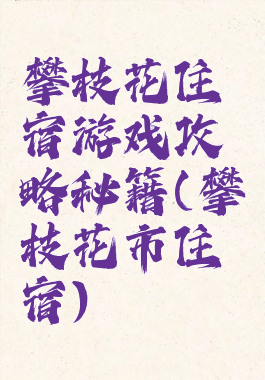 攀枝花住宿游戏攻略秘籍(攀枝花市住宿)