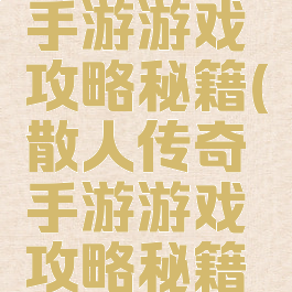 散人传奇手游游戏攻略秘籍(散人传奇手游游戏攻略秘籍在哪)