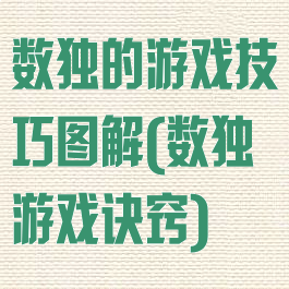 数独的游戏技巧图解(数独游戏诀窍)