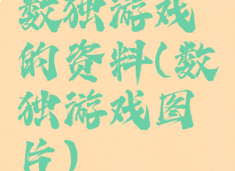 数独游戏的资料(数独游戏图片)