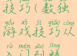 数独游戏技巧(数独游戏技巧从入门到精通)