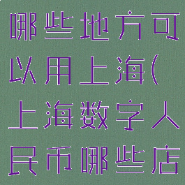 数字人民币哪些地方可以用上海(上海数字人民币哪些店可以用)