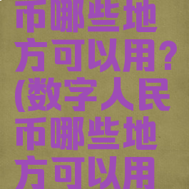 数字人民币哪些地方可以用?(数字人民币哪些地方可以用宁波)