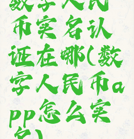 数字人民币实名认证在哪(数字人民币app怎么实名)