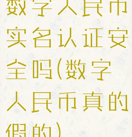 数字人民币实名认证安全吗(数字人民币真的假的)