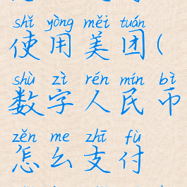 数字人民币怎么支付使用美团(数字人民币怎么支付使用美团会员)