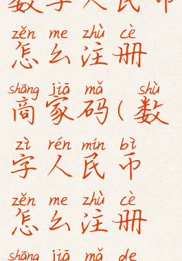 数字人民币怎么注册商家码(数字人民币怎么注册商家码的)