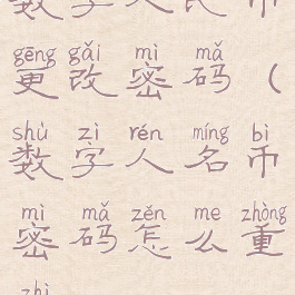 数字人民币更改密码(数字人名币密码怎么重置)