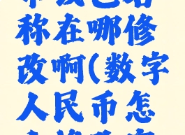 数字人民币钱包名称在哪修改啊(数字人民币怎么修改密码)