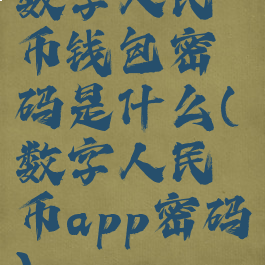 数字人民币钱包密码是什么(数字人民币app密码)