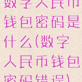 数字人民币钱包密码是什么(数字人民币钱包密码错误)