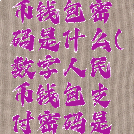 数字人民币钱包密码是什么(数字人民币钱包支付密码是什么密码)