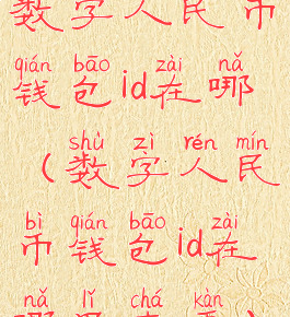 数字人民币钱包id在哪(数字人民币钱包id在哪里查看)