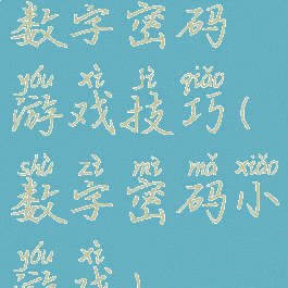 数字密码游戏技巧(数字密码小游戏)
