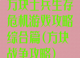 方块士兵生存危机游戏攻略综合篇(方块战争攻略)