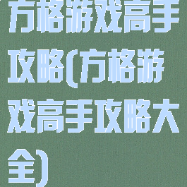 方格游戏高手攻略(方格游戏高手攻略大全)