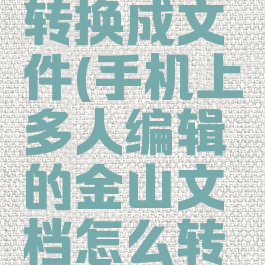 文档怎么转换成文件(手机上多人编辑的金山文档怎么转换成文件)