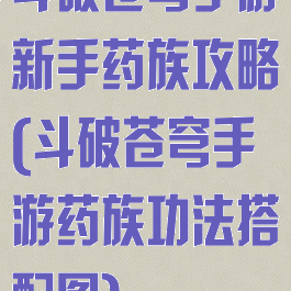 斗破苍穹手游新手药族攻略(斗破苍穹手游药族功法搭配图)