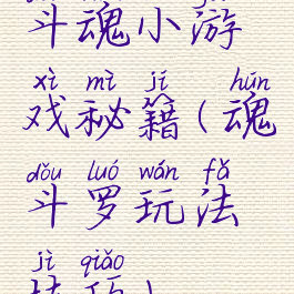 斗魂小游戏秘籍(魂斗罗玩法技巧)