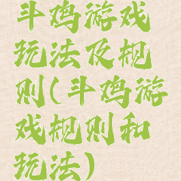 斗鸡游戏玩法及规则(斗鸡游戏规则和玩法)