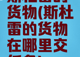 斯杜雷的货物(斯杜雷的货物在哪里交任务)