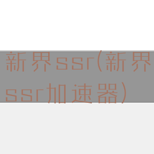 新界ssr(新界ssr加速器)