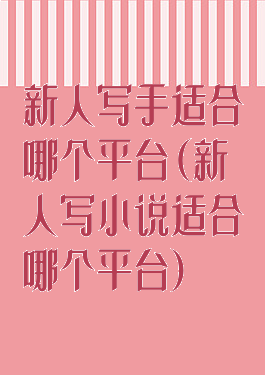 新人写手适合哪个平台(新人写小说适合哪个平台)