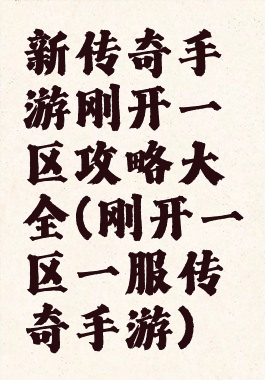 新传奇手游刚开一区攻略大全(刚开一区一服传奇手游)