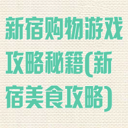 新宿购物游戏攻略秘籍(新宿美食攻略)