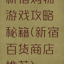 新宿购物游戏攻略秘籍(新宿百货商店推荐)