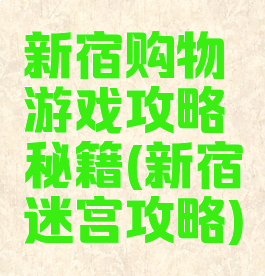新宿购物游戏攻略秘籍(新宿迷宫攻略)