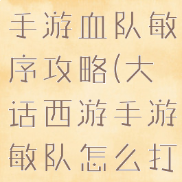 新大话西游手游血队敏序攻略(大话西游手游敏队怎么打中敏队)