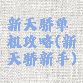 新天骄单机攻略(新天骄新手)
