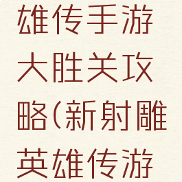 新射雕英雄传手游大胜关攻略(新射雕英雄传游戏攻略)