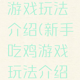新手吃鸡游戏玩法介绍(新手吃鸡游戏玩法介绍图片)