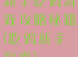 新手吃鸡游戏攻略秘籍(吃鸡新手指南)