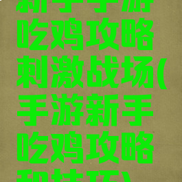 新手手游吃鸡攻略刺激战场(手游新手吃鸡攻略和技巧)