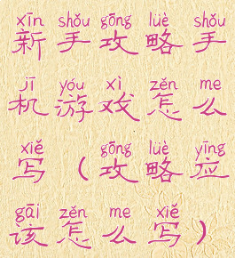 新手攻略手机游戏怎么写(攻略应该怎么写)