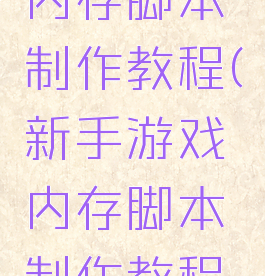 新手游戏内存脚本制作教程(新手游戏内存脚本制作教程视频)