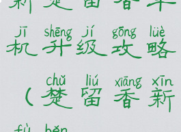 新楚留香单机升级攻略(楚留香新副本)