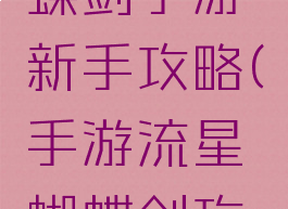 新流星蝴蝶剑手游新手攻略(手游流星蝴蝶剑攻略大全)